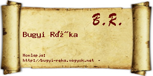 Bugyi Réka névjegykártya